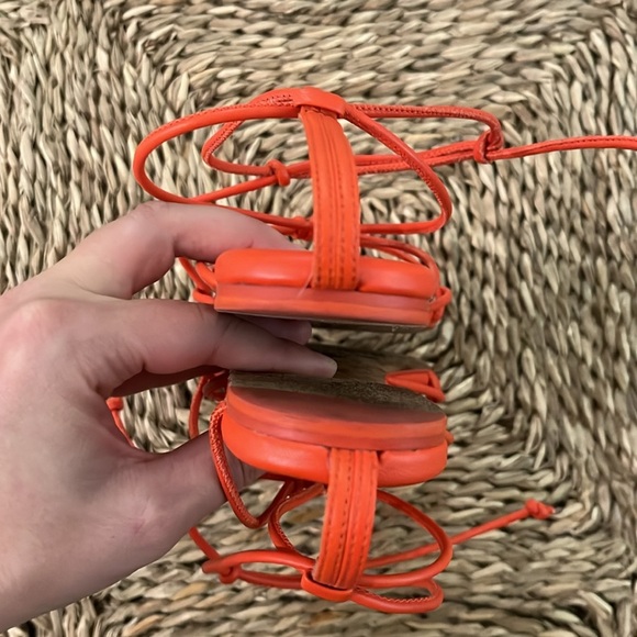 VINCE Kenna Leather Strappy Ankle-Tie Sandals, Orange - 6.5 - Picture 6 of 6